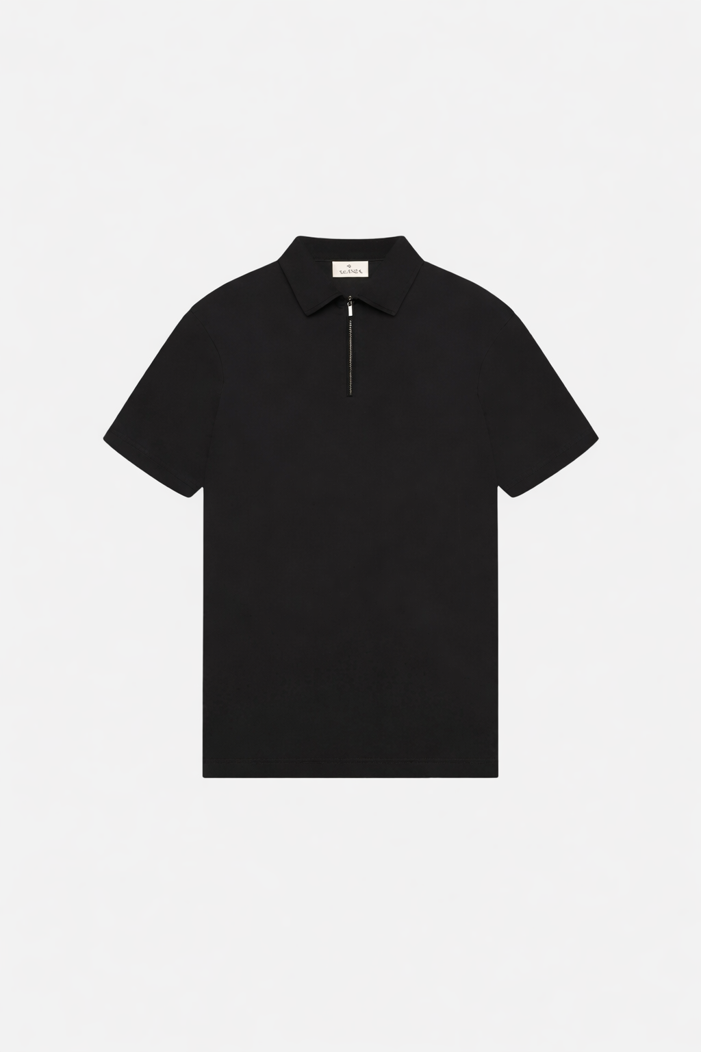 Supima Zip Polo Black- Hombre Amsterdam