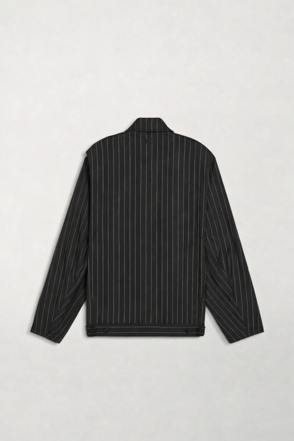 Y-3 REFINED WOOL BLOUSON BLACK CHALK WITH ZIP CLOSURE-HOMBRE AMSTERDAM