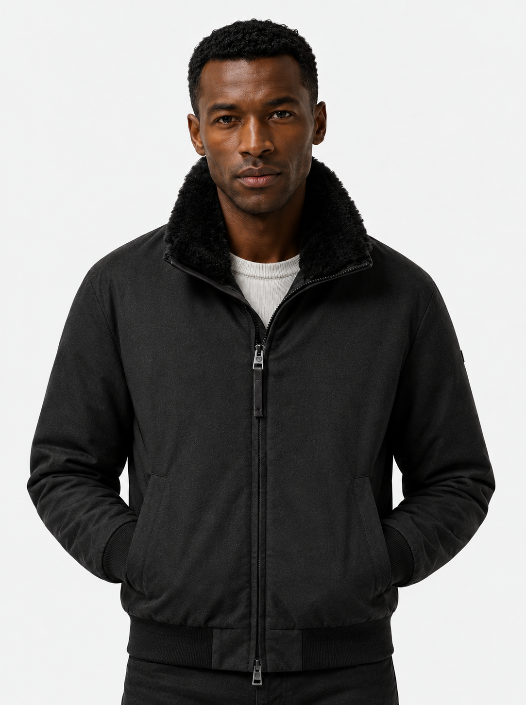 Wool Cashmere Bomber Jacket Black- Hombre Amsterdam