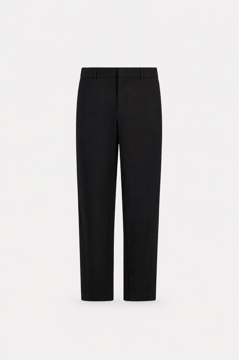 Trousers In Wool Touch Black- Hombre Amsterdam