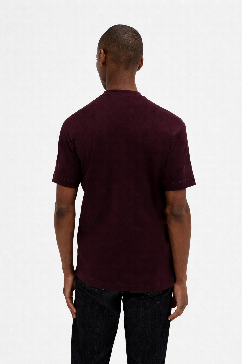 Interlock Supima T-Shirt Burgundy- Hombre Amsterdam
