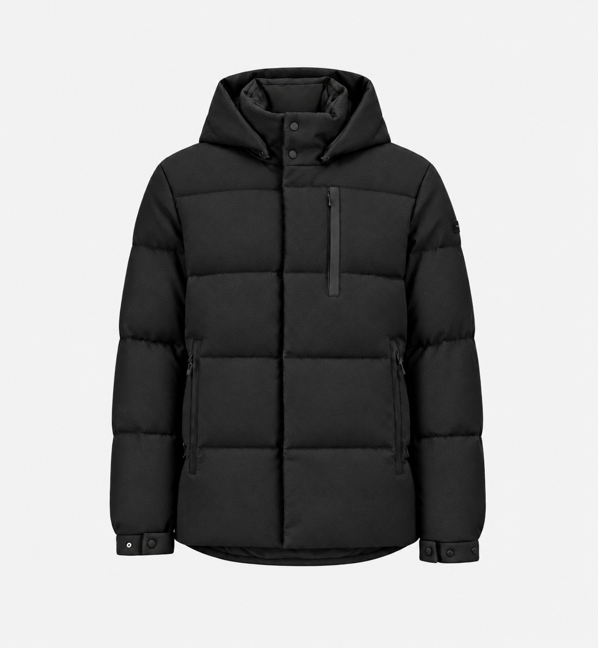 Down Wool Cashmere Hooded Jacket Black- Hombre Amsterdam