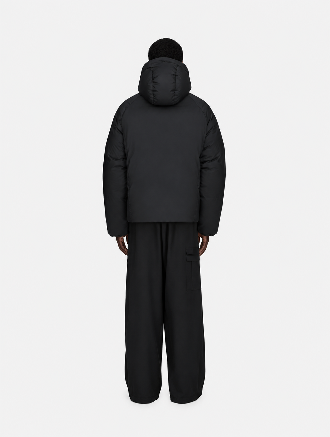 Hooded Black Puffer Jacket- Hombre Amsterdam