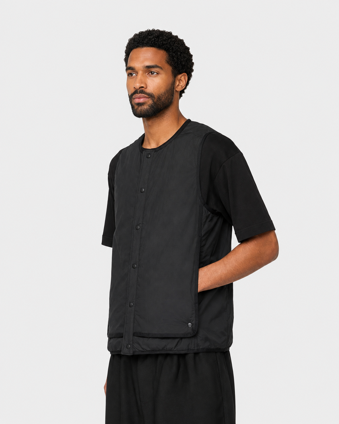 M Liner Nylon Padded Vest Black- Hombre Amsterdam