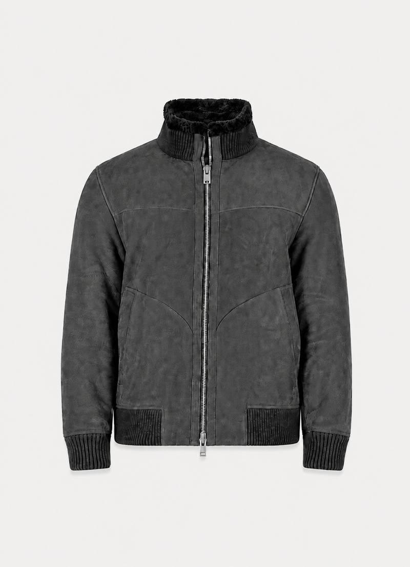 Arek Shearling Bomber Jacket Iron Grey- Hombre Amsterdam