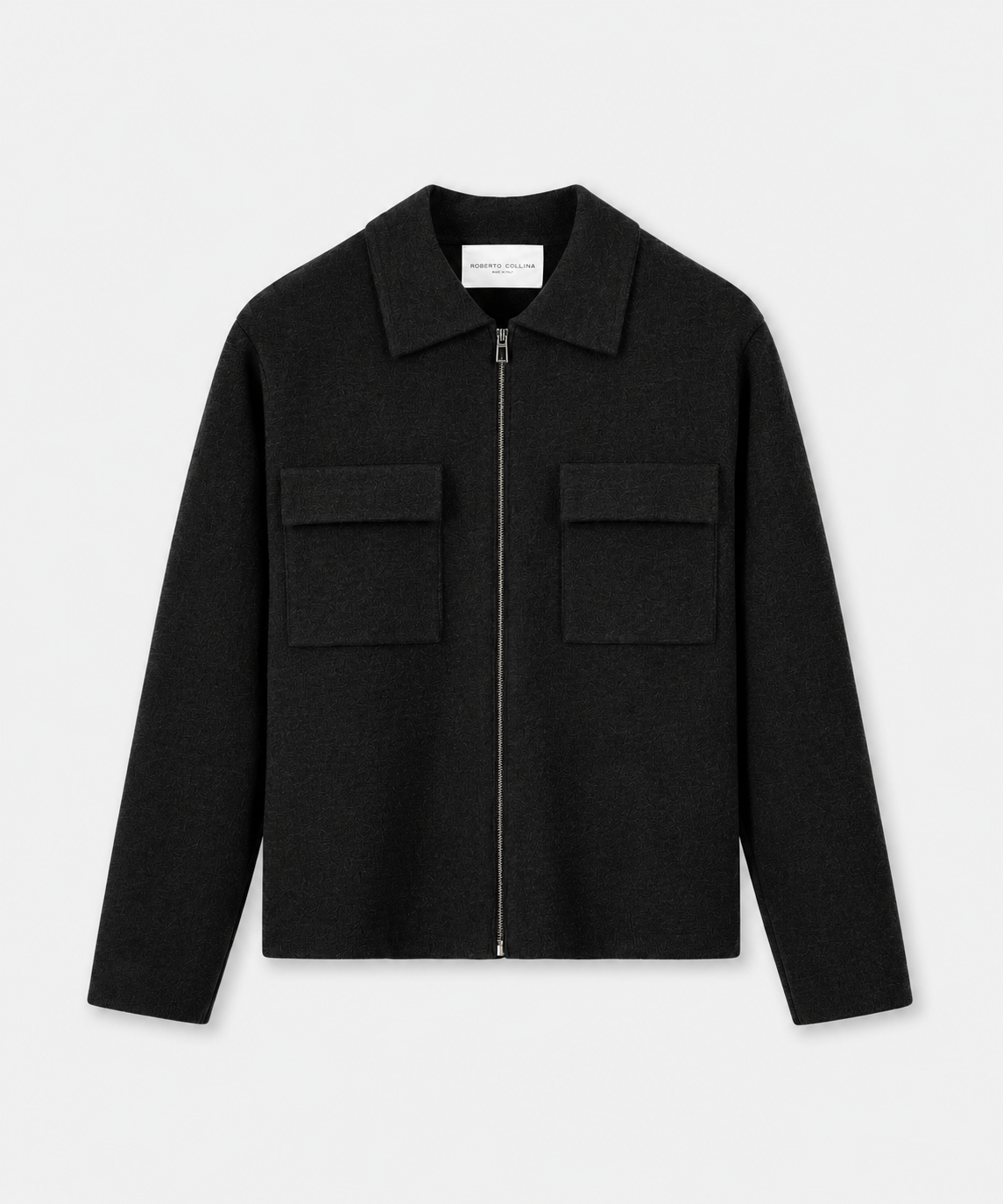 Knitted Zipped Shirt Black- Hombre Amsterdam