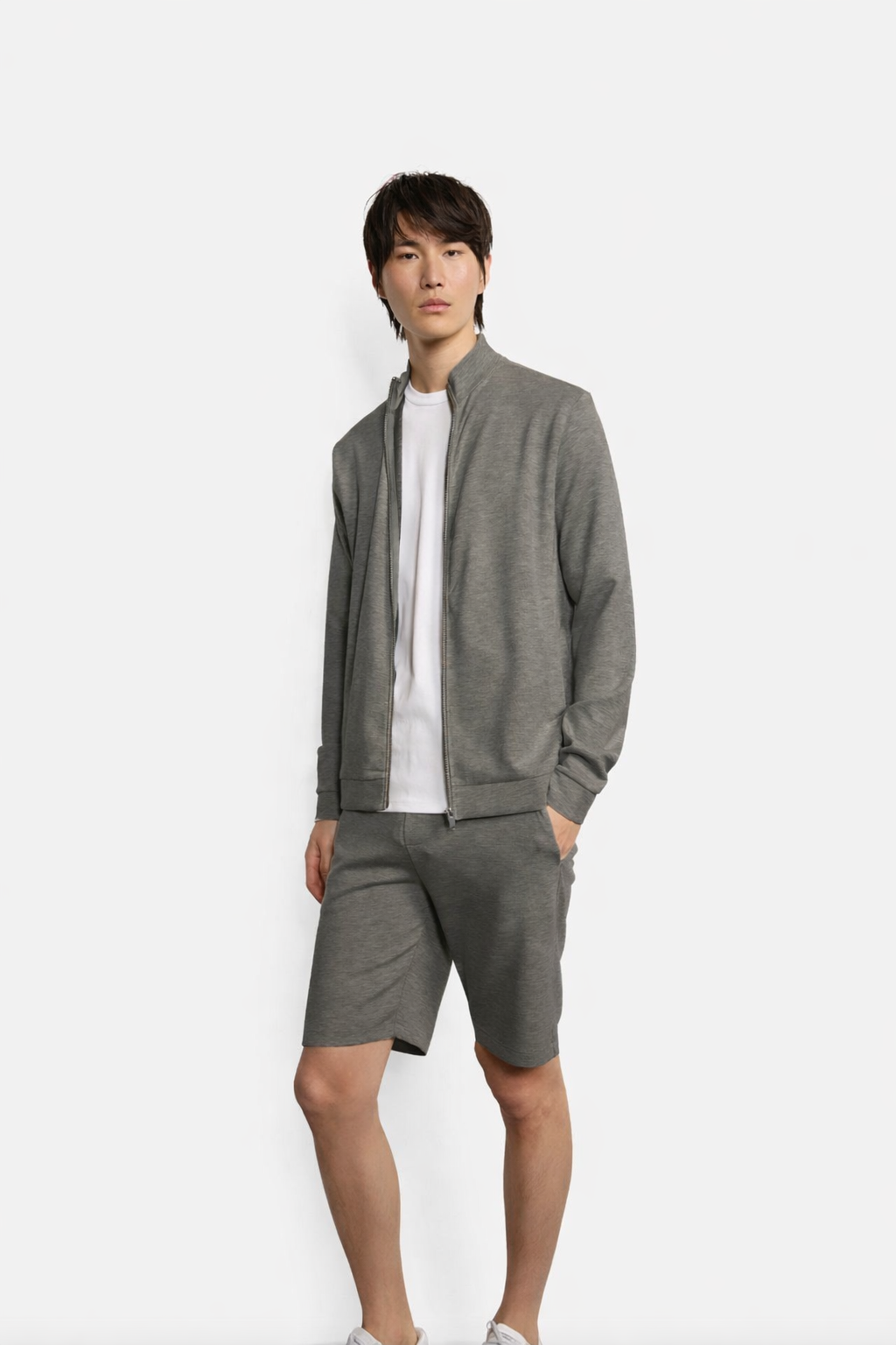 Feoras Jersey Shorts Silver Melange- Hombre Amsterdam