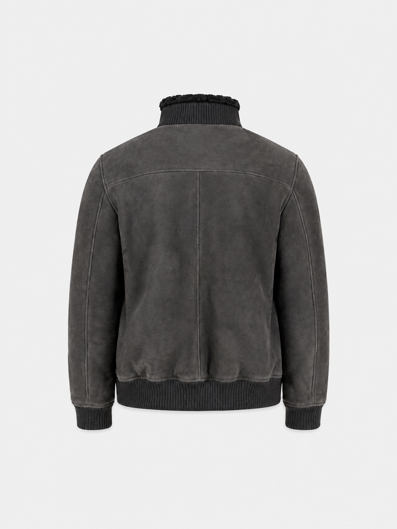 Arek Shearling Bomber Jacket Iron Grey- Hombre Amsterdam