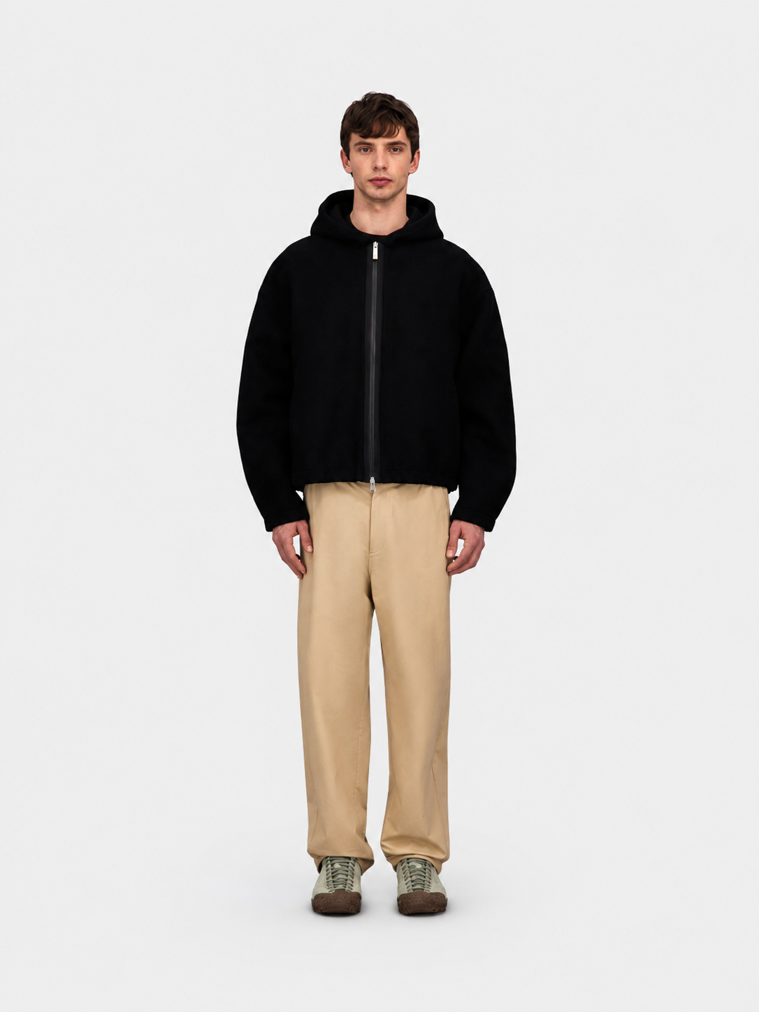 Jacket In Technical Wool Black- Hombre Amsterdam