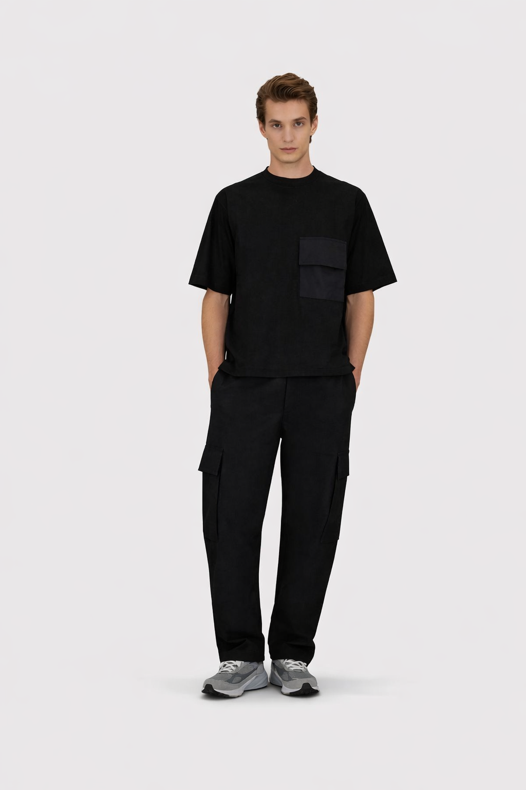 Light Mercerised T-Shirt Black- Hombre Amsterdam