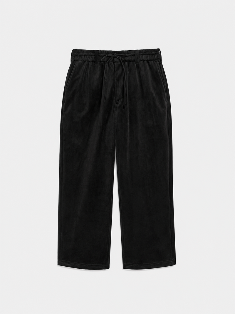 Velvet Corduroy Track Pants Black- Hombre Amsterdam