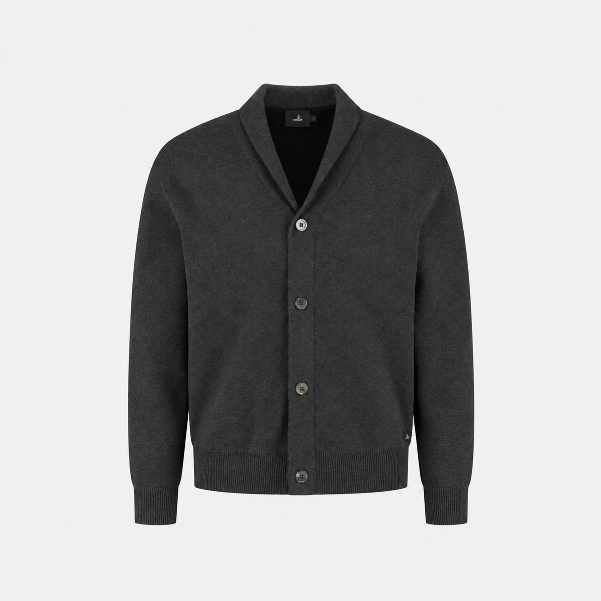 Nichols Cotton Merino Shawl Collar Cardigan Anthracite Melange-Hombre Amsterdam