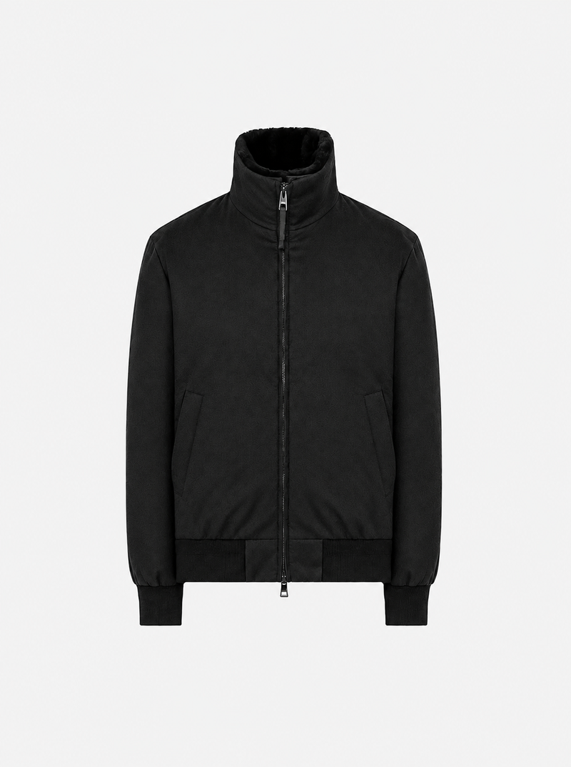 Wool Cashmere Bomber Jacket Black- Hombre Amsterdam