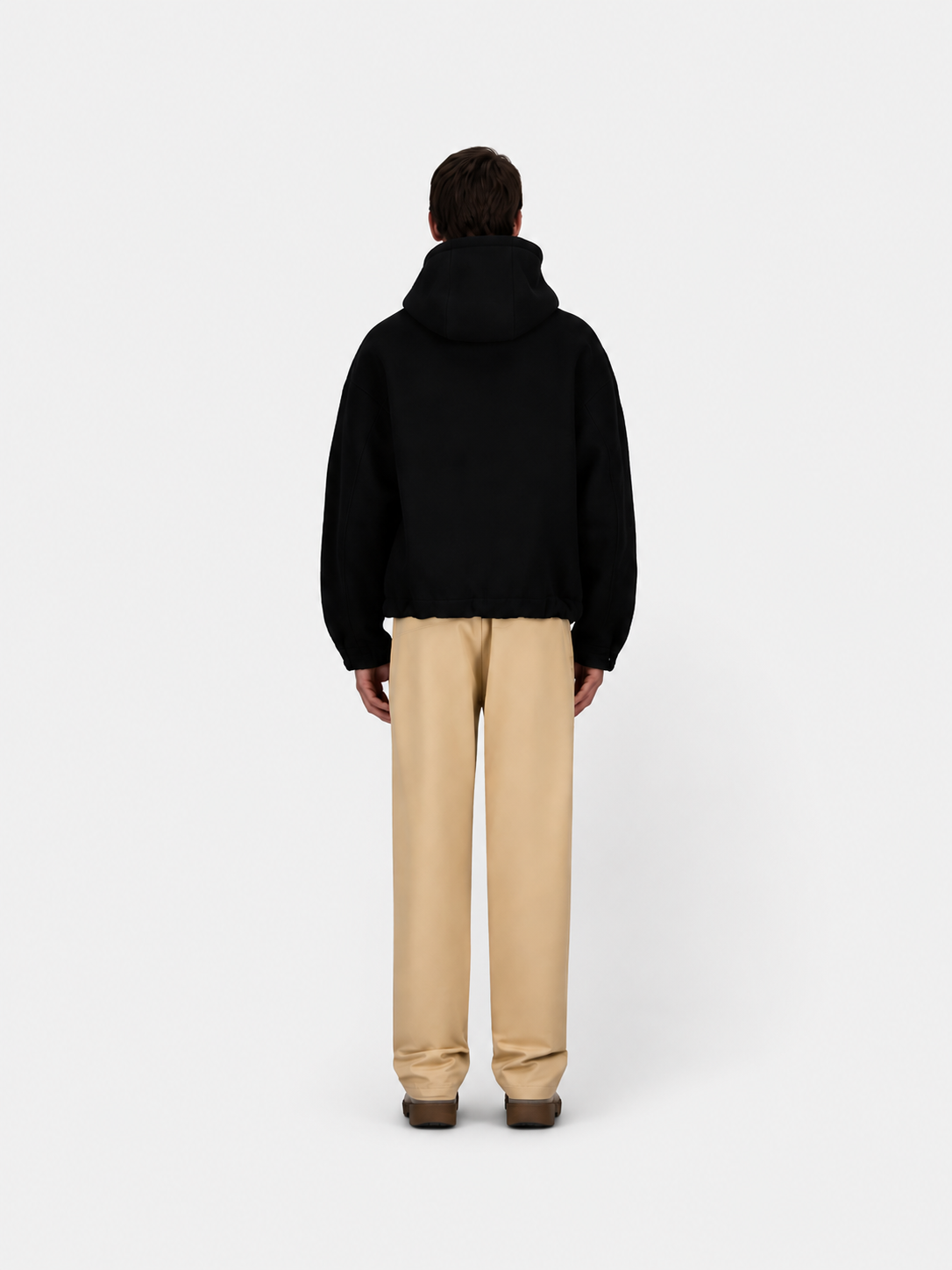 Jacket In Technical Wool Black- Hombre Amsterdam