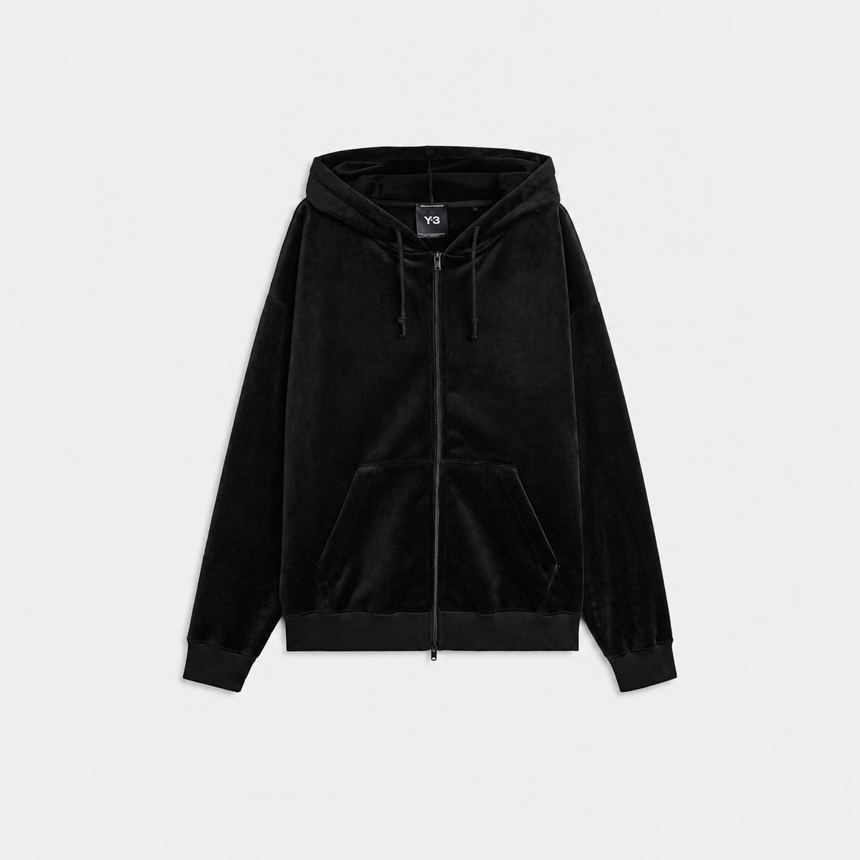 Velvet Corduroy Zip Hoodie Black- Hombre Amsterdam