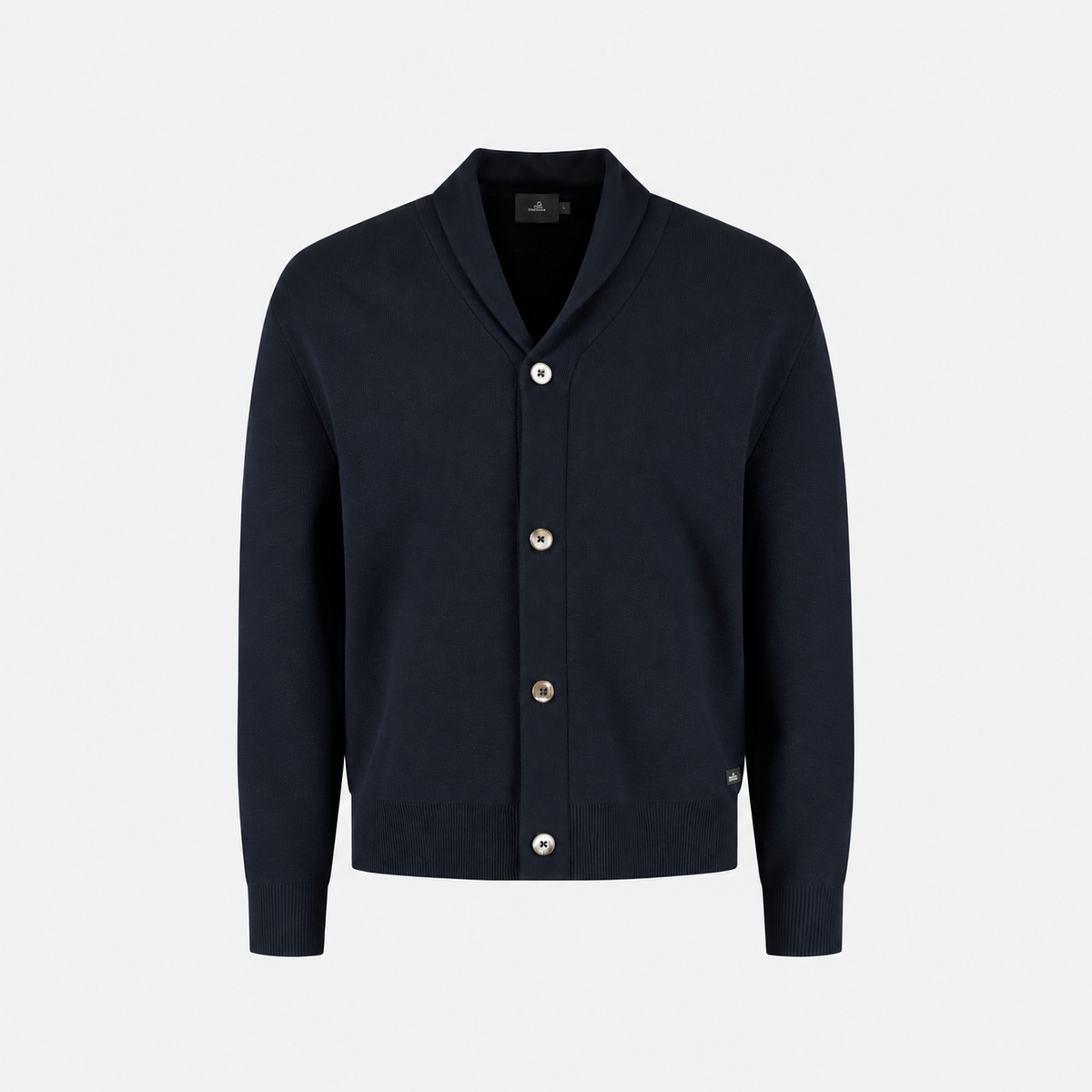 Nichols Cotton Merino Shawl Collar Cardigan Pure Black- Hombre Amsterdam