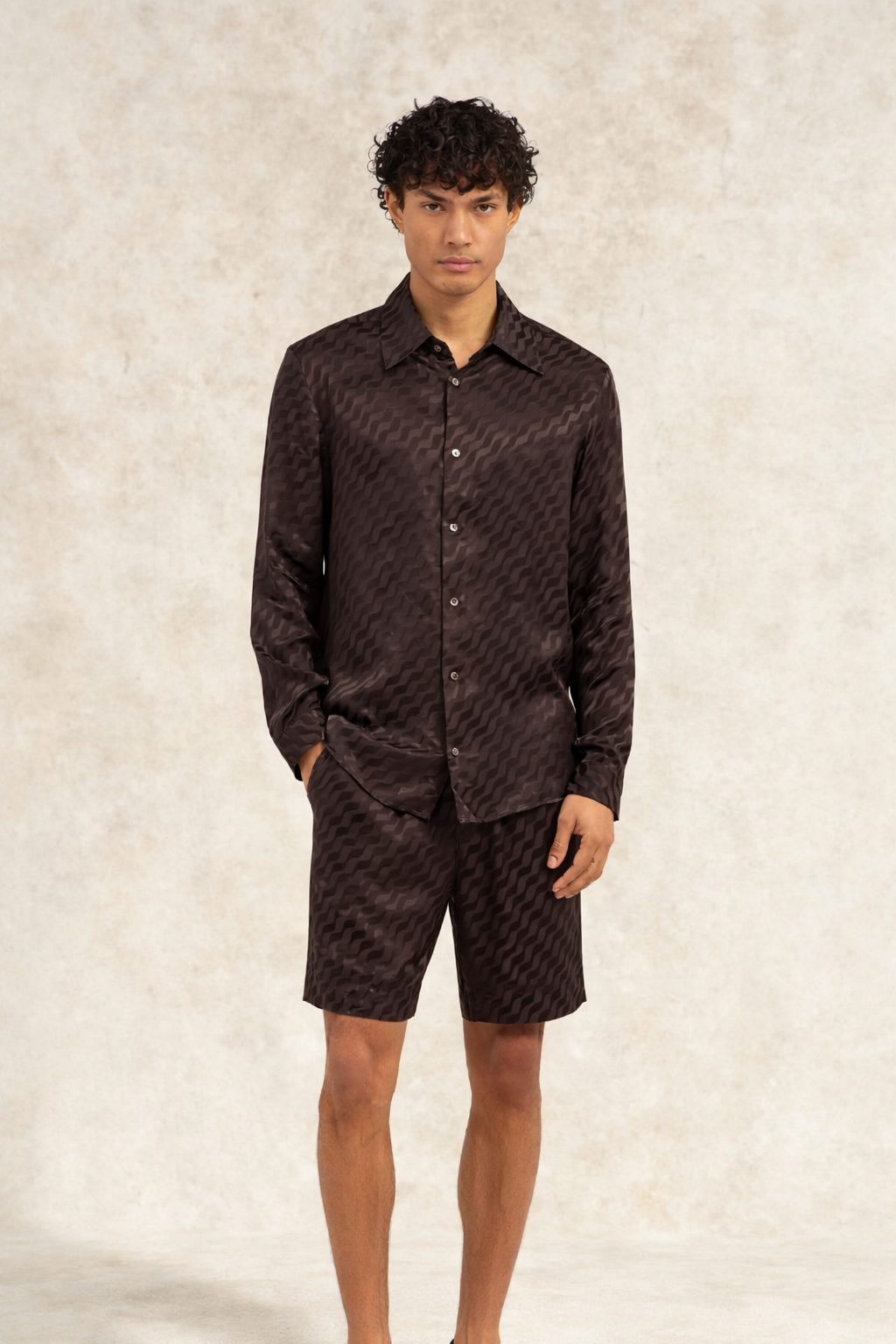 Tidello Jacquard Short Chocolat Brown- Hombre Amsterdam