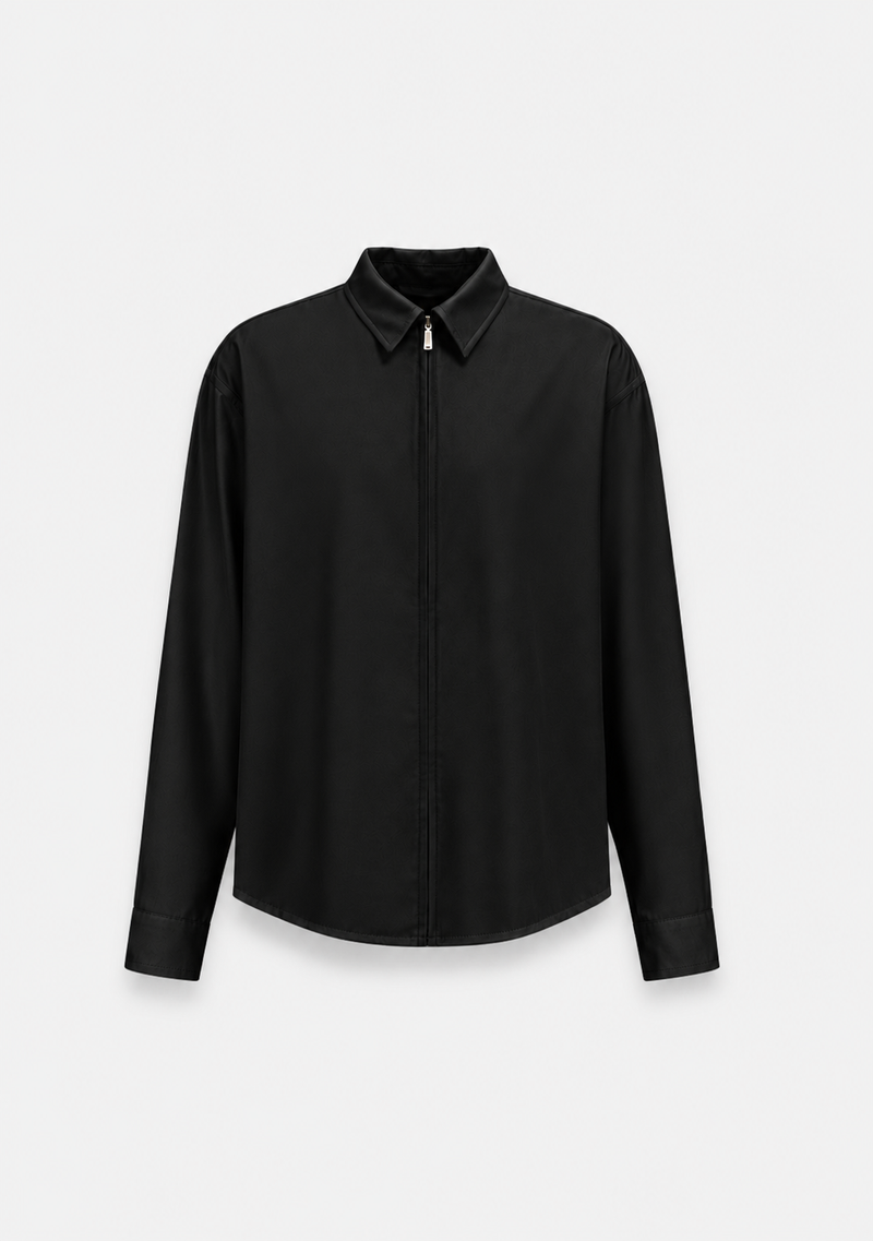 Shirt in Wool Touch Black- Hombre Amsterdam