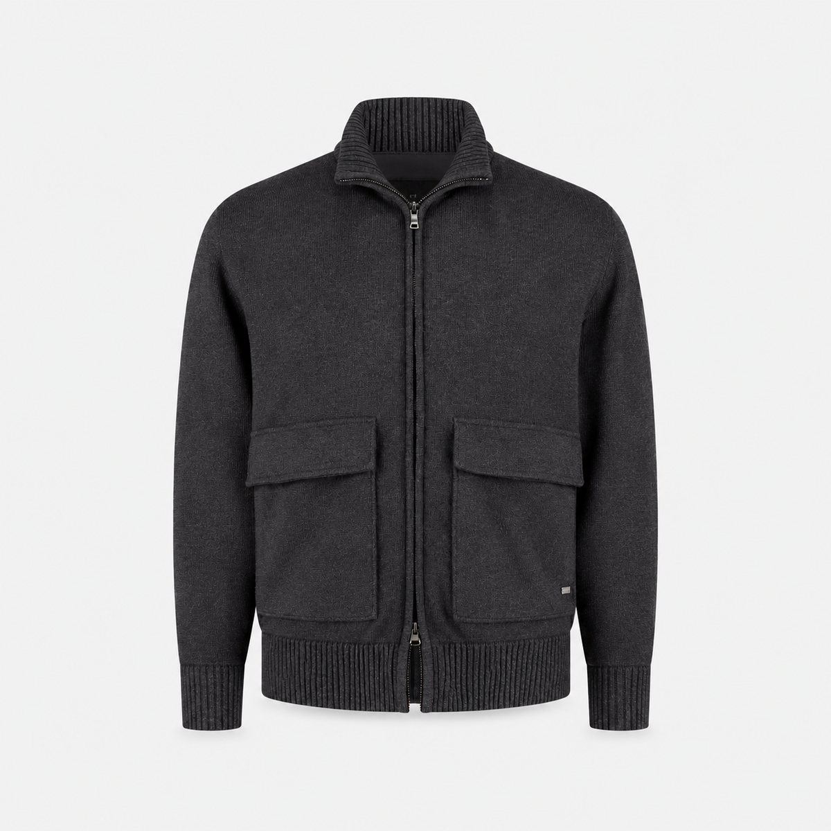 Stephens Cotton Merino Padded Cardigan Anthracite Melange- Hombre Amsterdam