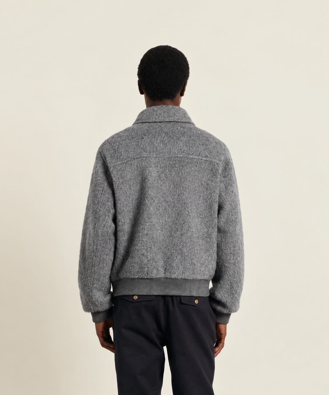 Verbier Wool Mohair Jacket Stone Grey- Hombre Amsterdam