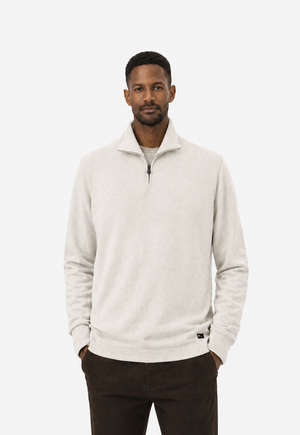 Luke Zip Pullover Winter White- Hombre Amsterdam