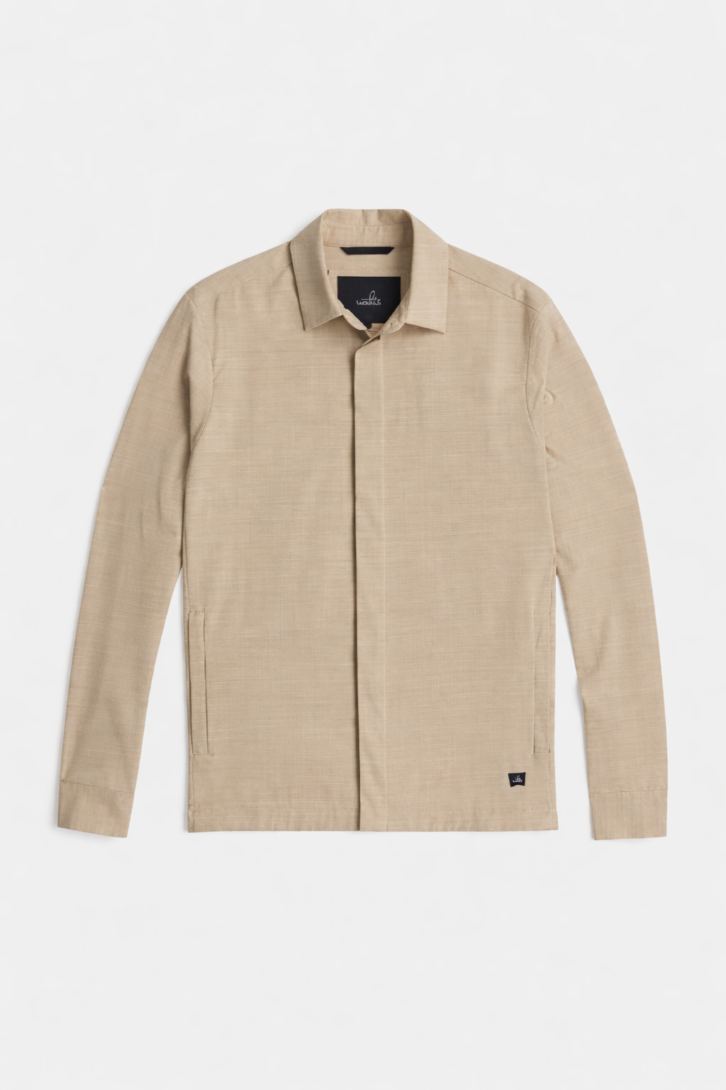 Summer Wool Shirt Jacket Light Sand Melange -Hombre Amsterdam