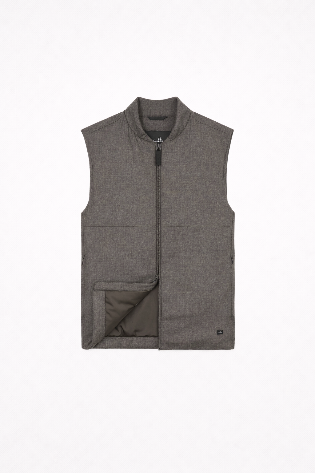 Mitch Stretch Wool Bomber Vest Dark Brown- Hombre Amsterdam