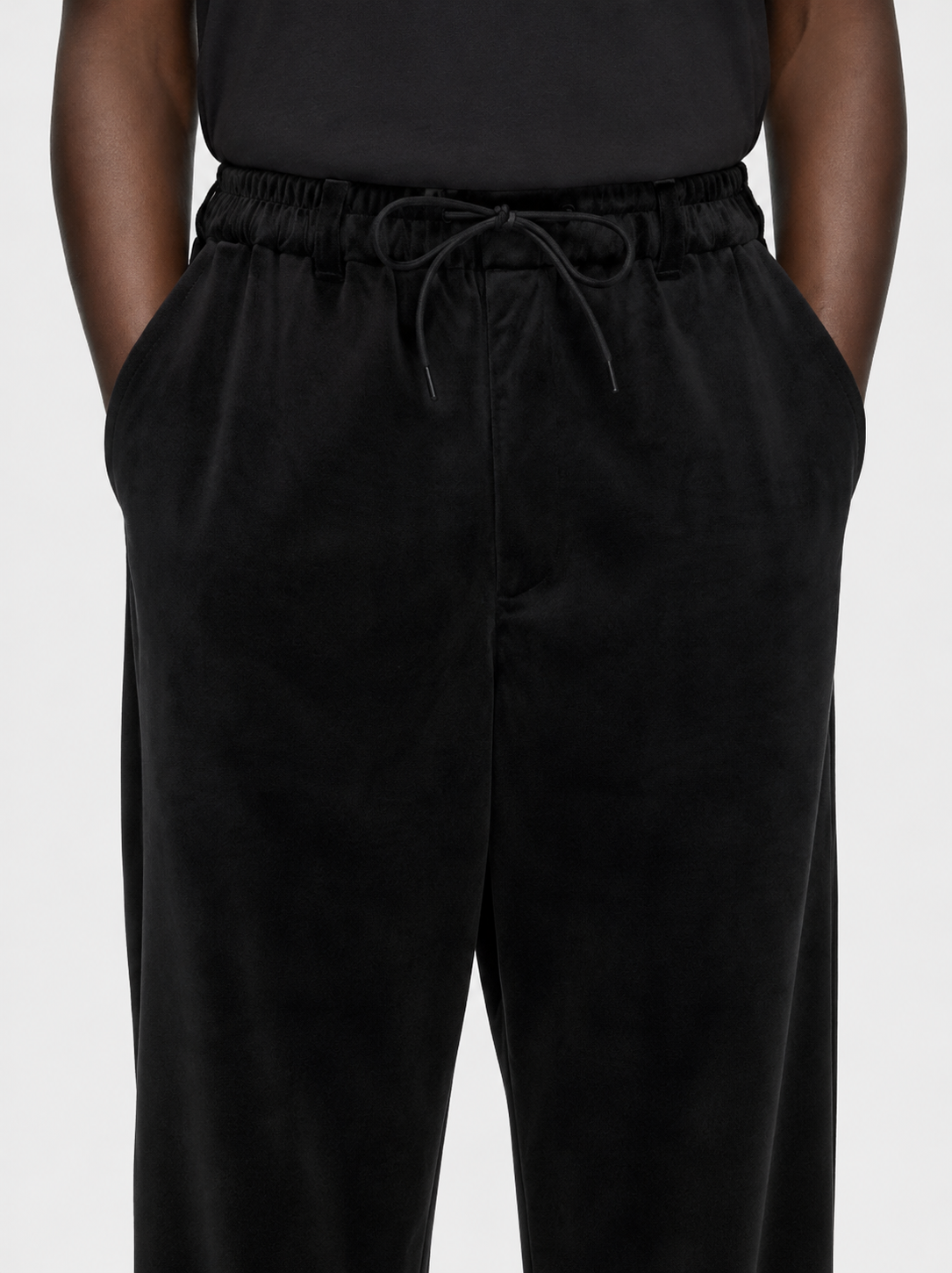 Velvet Corduroy Track Pants Black- Hombre Amsterdam