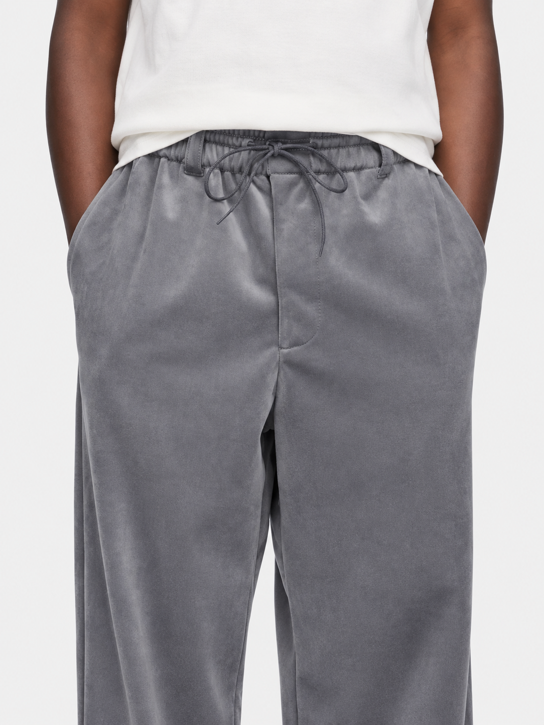 Velvet Corduroy Track Pants Grey Five- Hombre Amsterdam