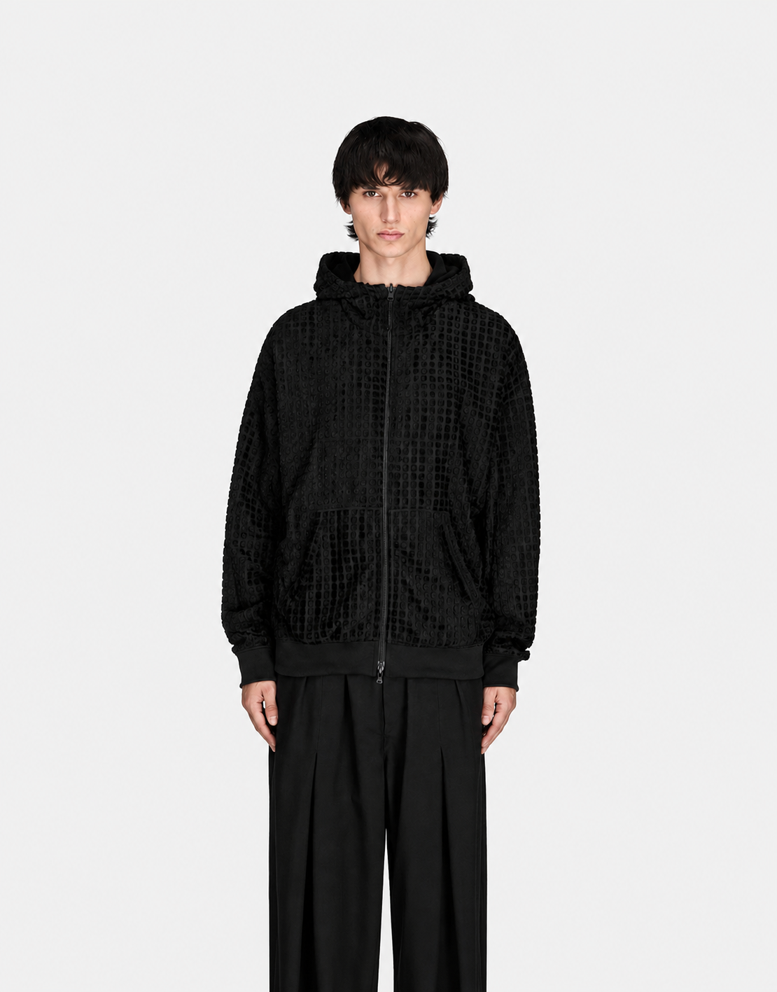 Reversble Hooded Track Jacket Black- Hombre Amsterdam