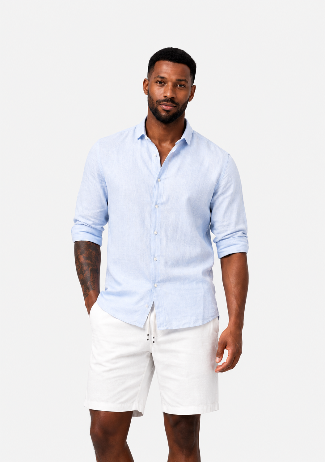 Light Blue Linen Shirt- Hombre Amsterdam