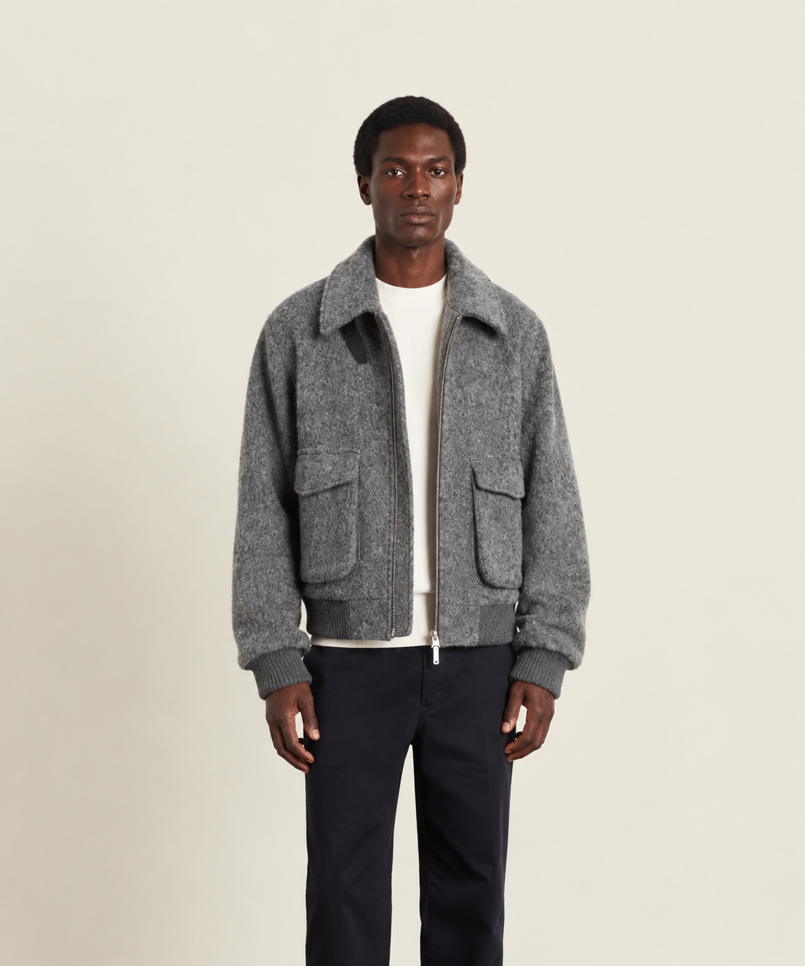 Verbier Wool Mohair Jacket Stone Grey- Hombre Amsterdam