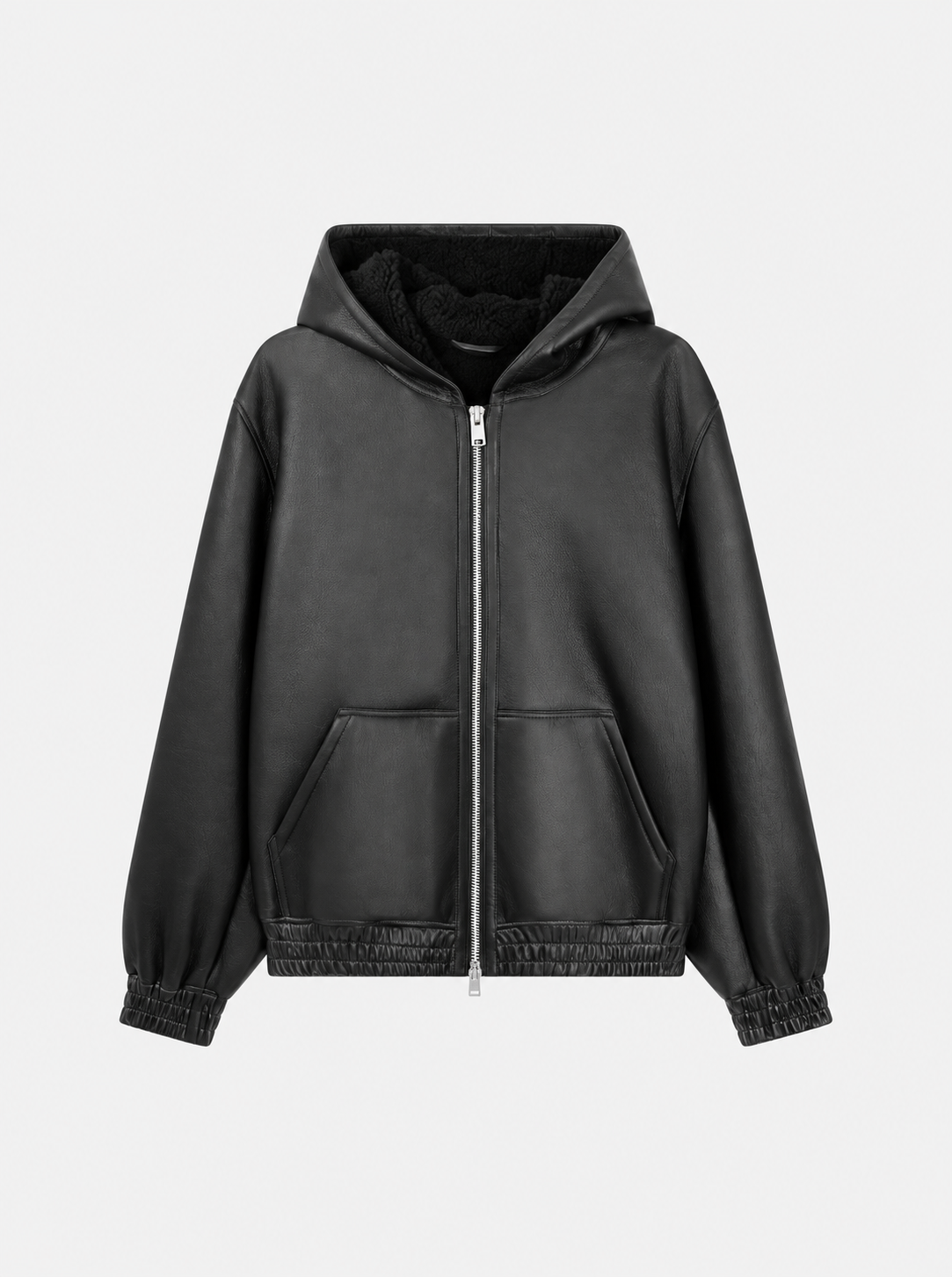 Malen Hooded Shearling Coat Black- Hombre Amsterdam