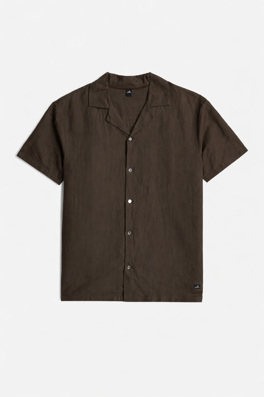 Stretch Linen Cotton Shirt Dark Brown- Hombre Amsterdam