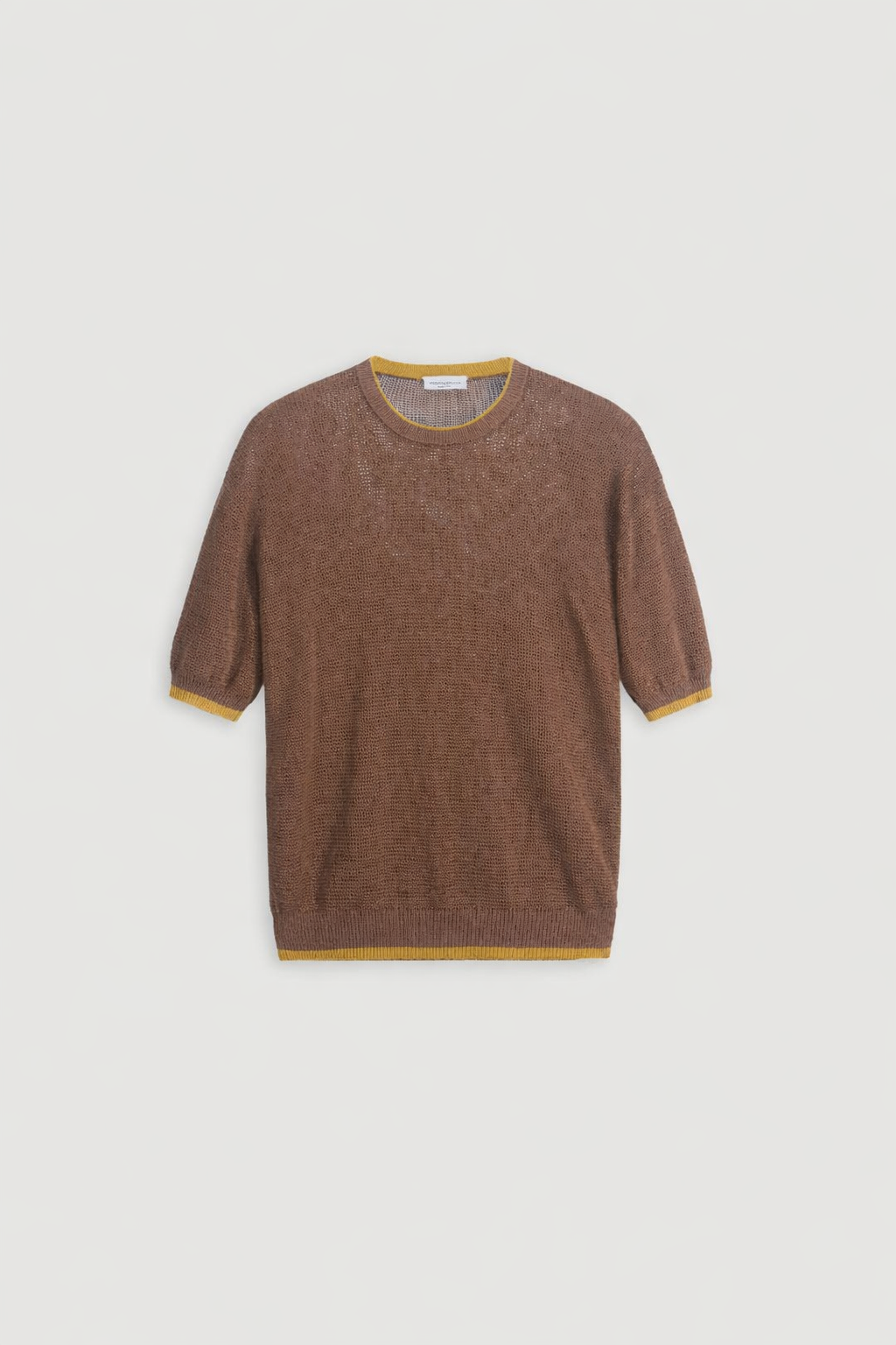 Textured Crew Neck T-Shirt Tabacco- Hombre Asterdam