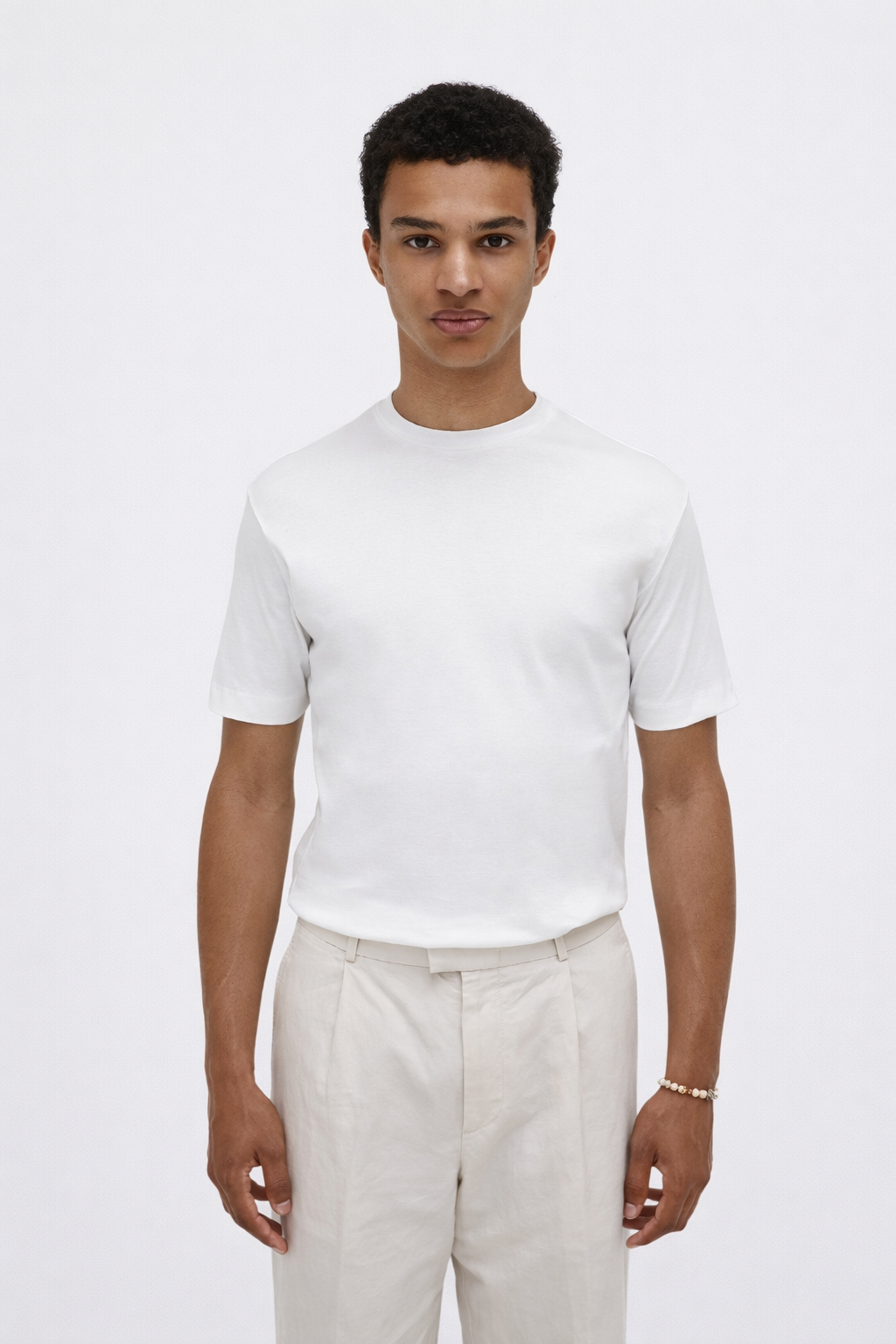 Interlock Supima T-Shirt Off White- Hombre Amsterdam