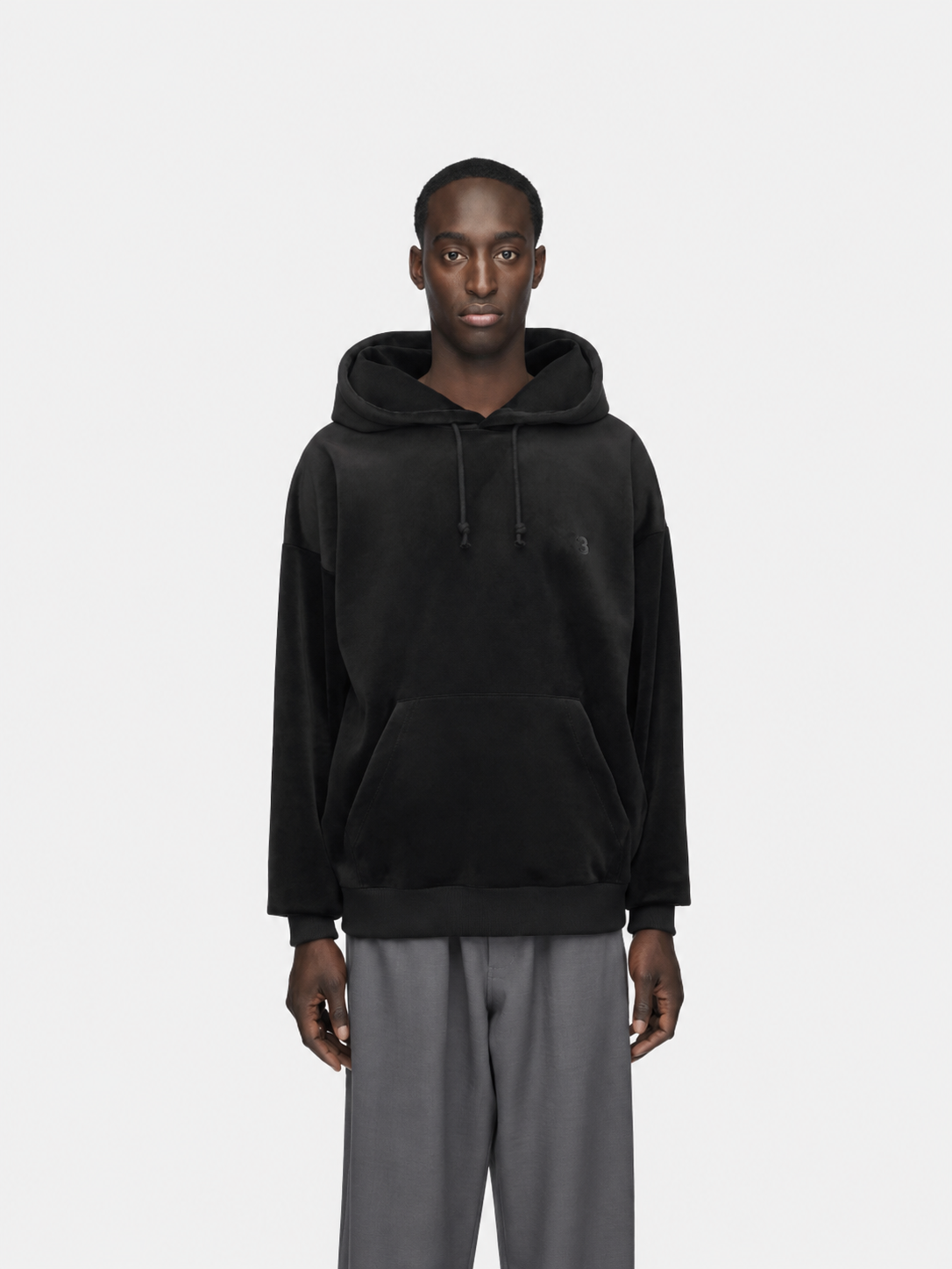 Velvet Corduroy Hoodie Black- Hombre Amsterdam