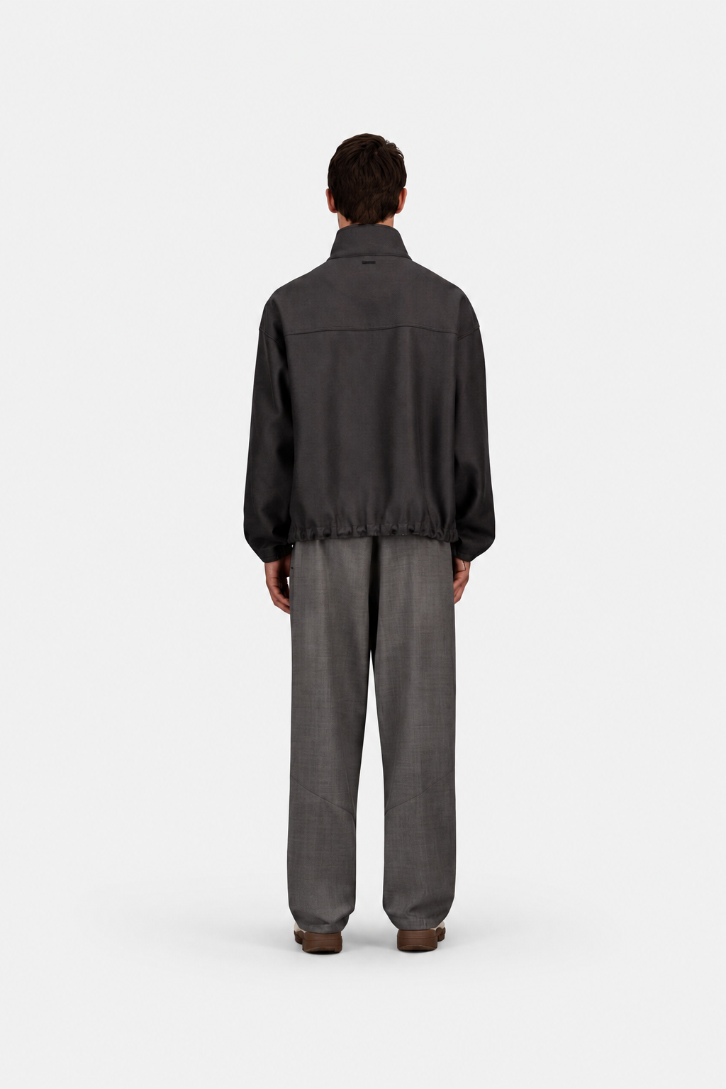 Jacket In Compact Wool Grey- Hombre Amsterdam