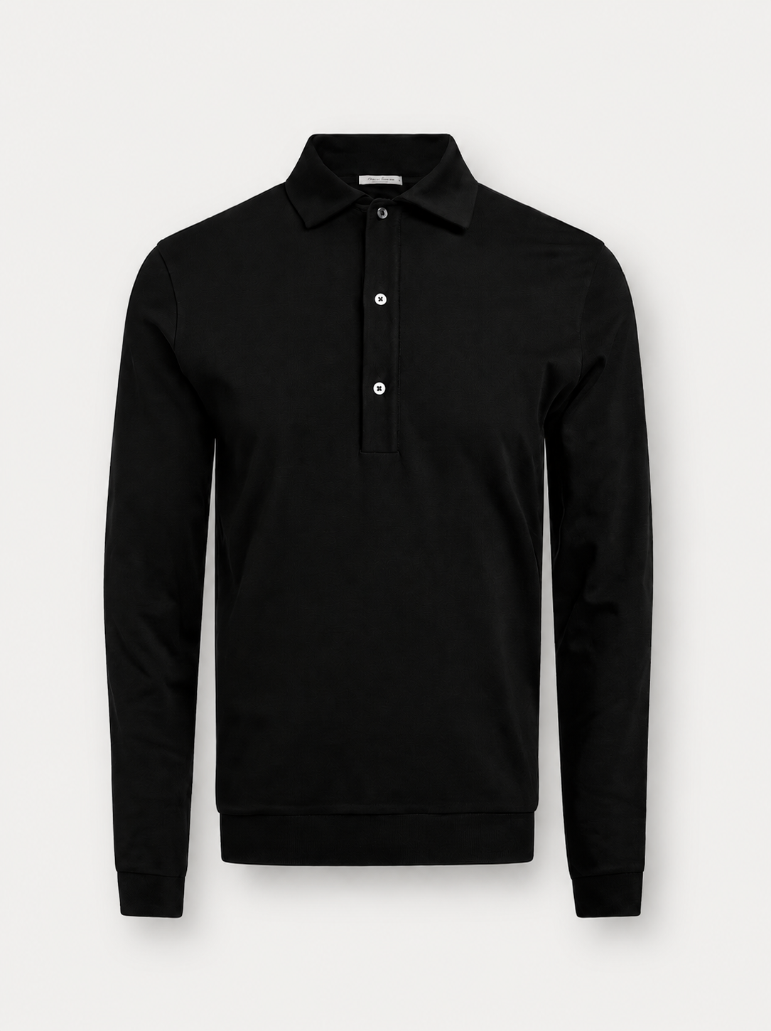 Cotton Polo Long Sleeves Black- Hombre Amsterdam