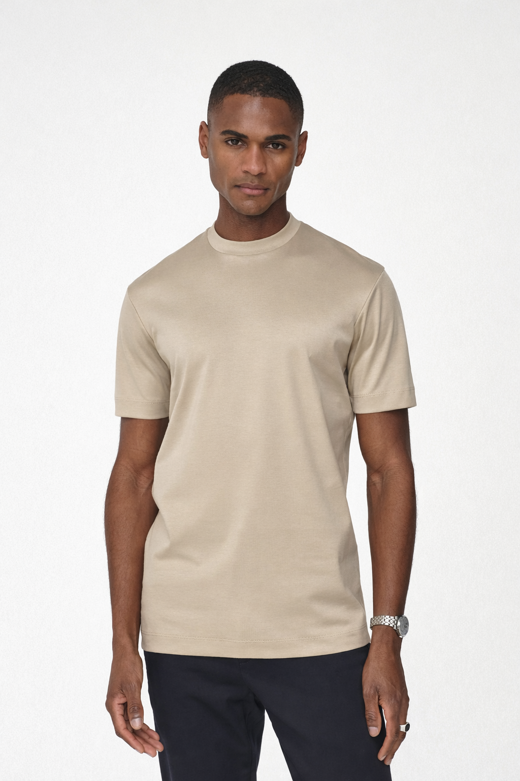 Interlock Supima T-Shirt Beige- Hombre Amsterdam