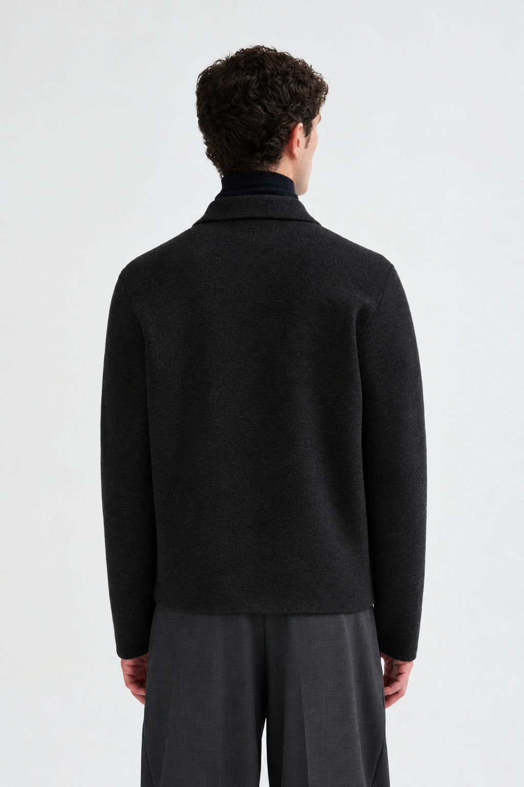 Knitted Zipped Shirt Black- Hombre Amsterdam