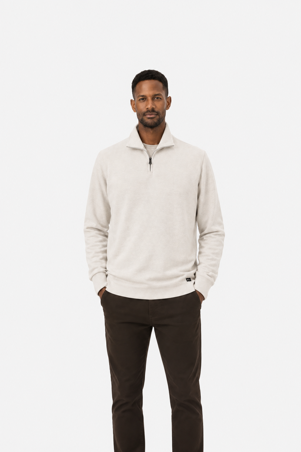 Luke Zip Pullover Winter White- Hombre Amsterdam