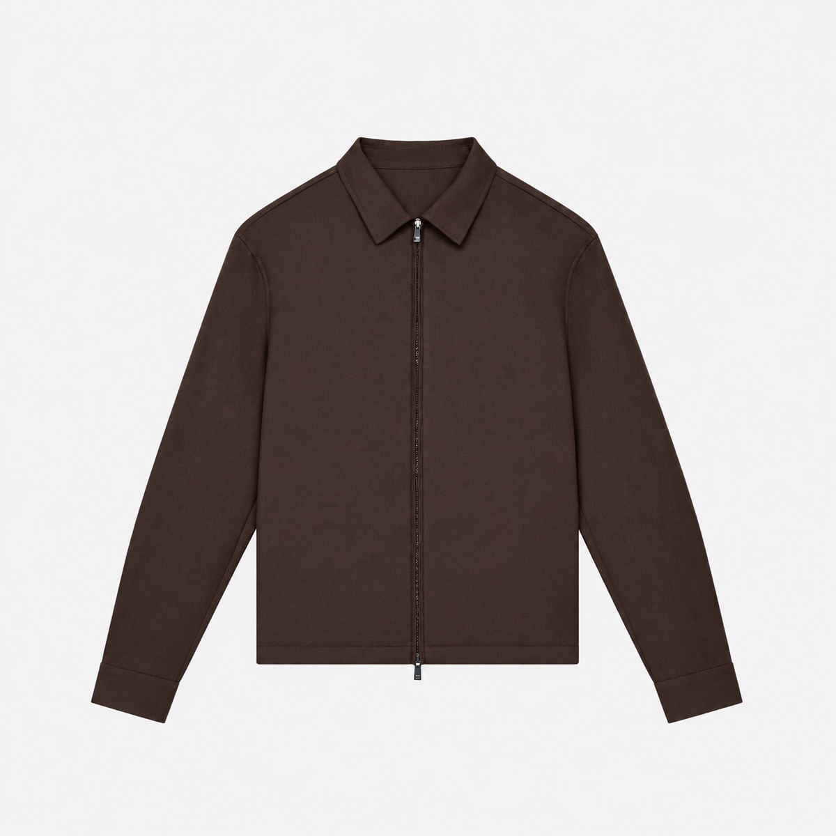 Flannel Stretch Overshirt Dark Brown- Hombre Amsterdam