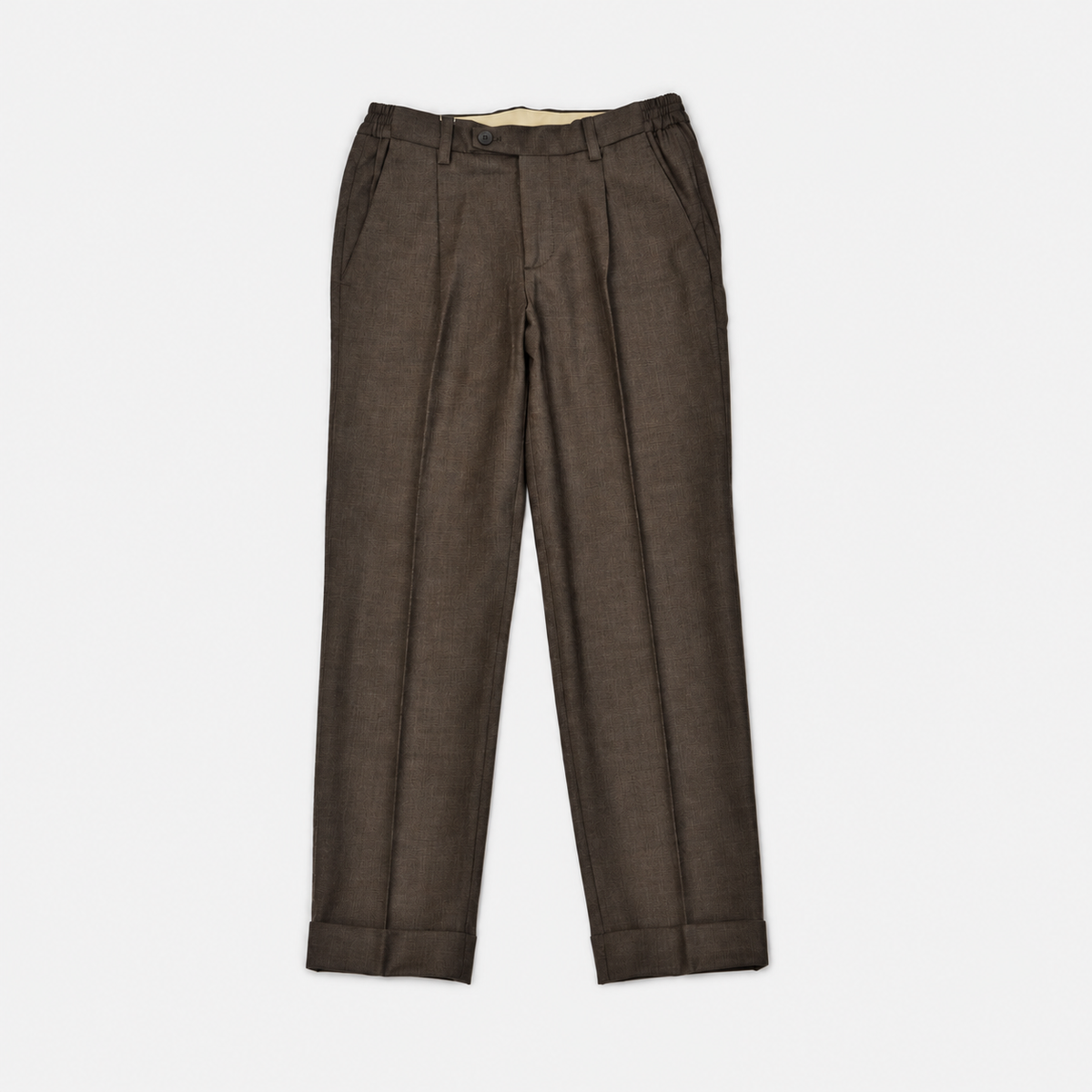 Wool Pleated Trousers Brown- Hombre Amsterdam
