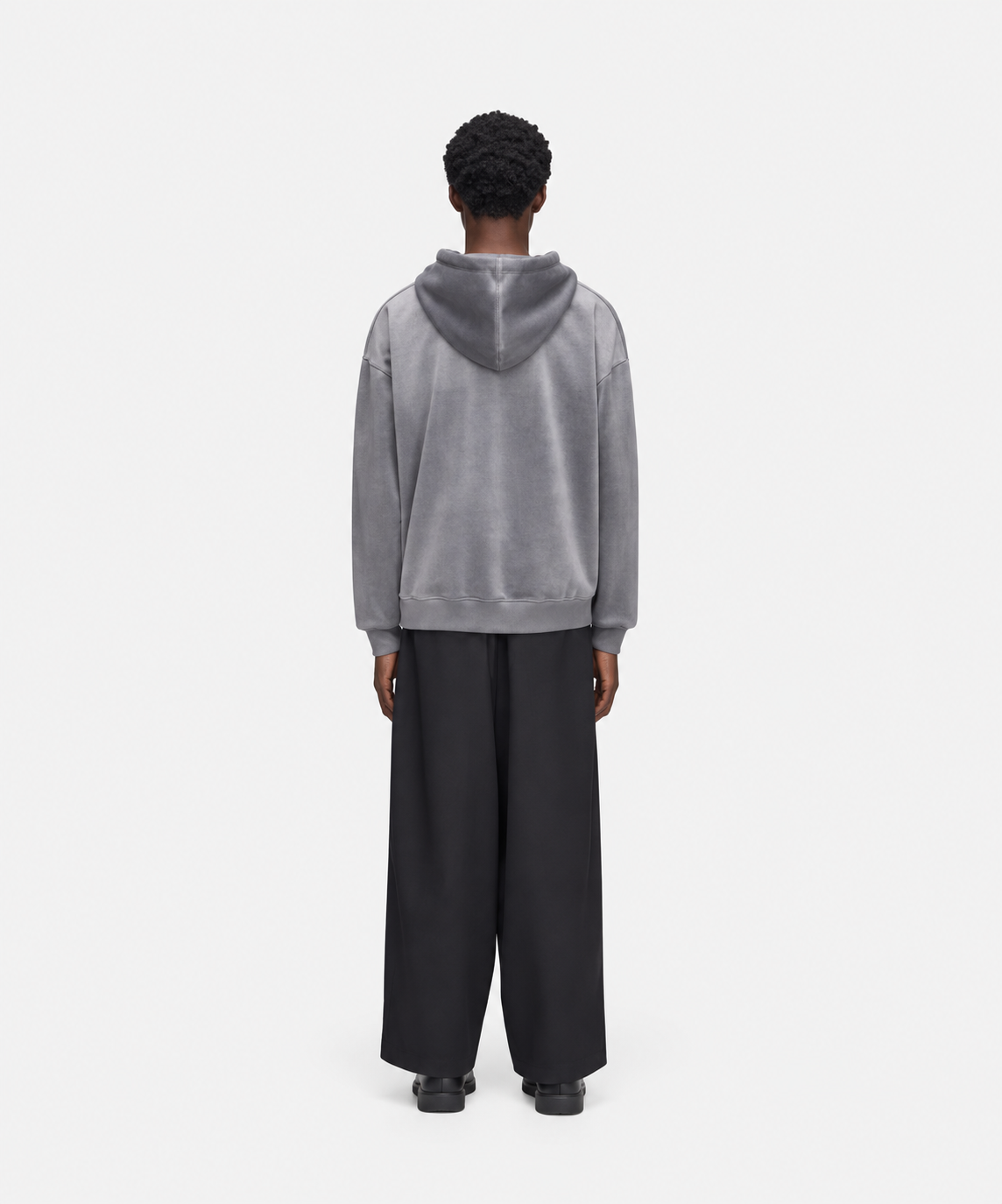 Velvet Corduroy Zip Hoodie Grey Five- Hombre Amsterdam