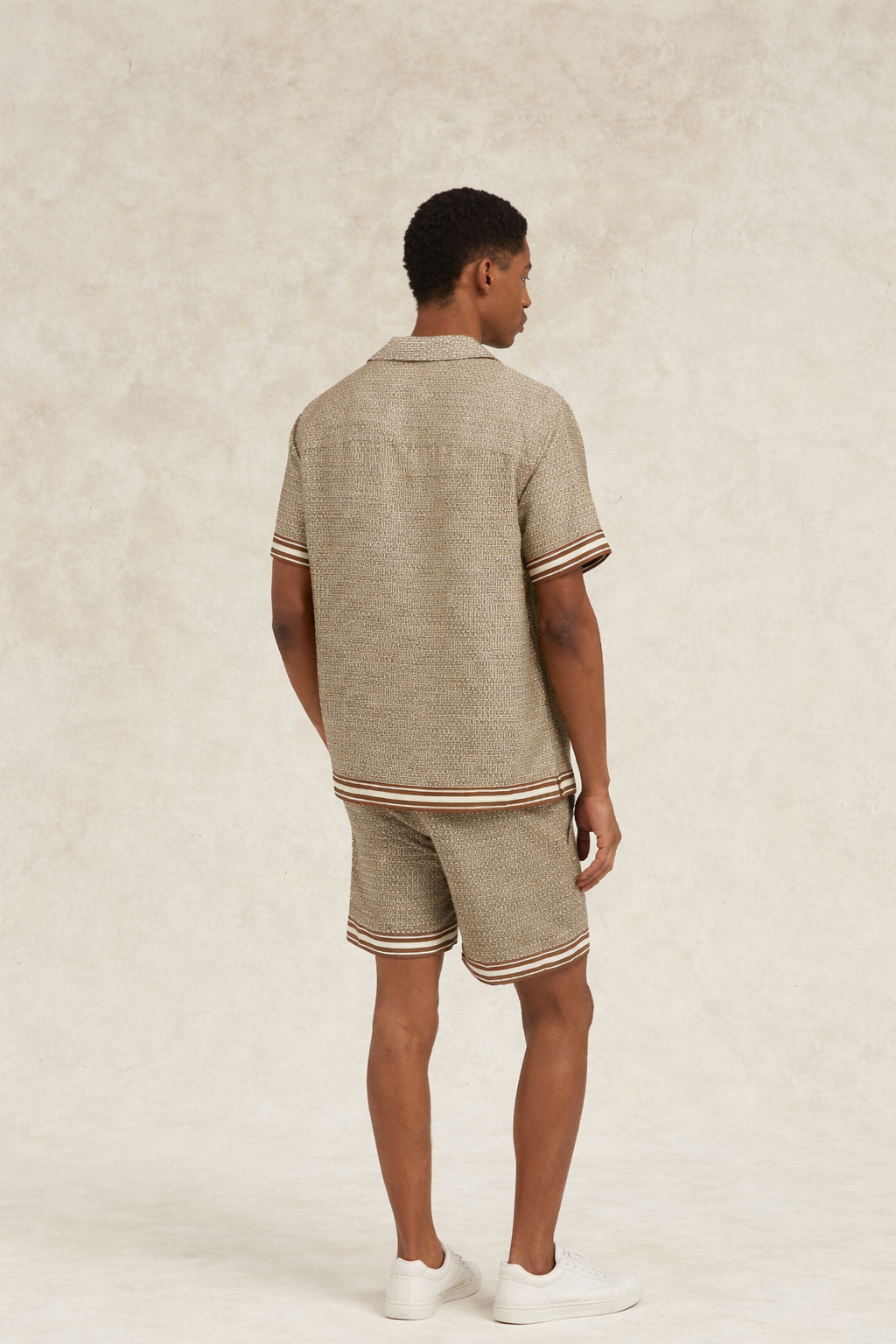 Lucena Printed Shirt Light Brown- Hombre Amsterdam