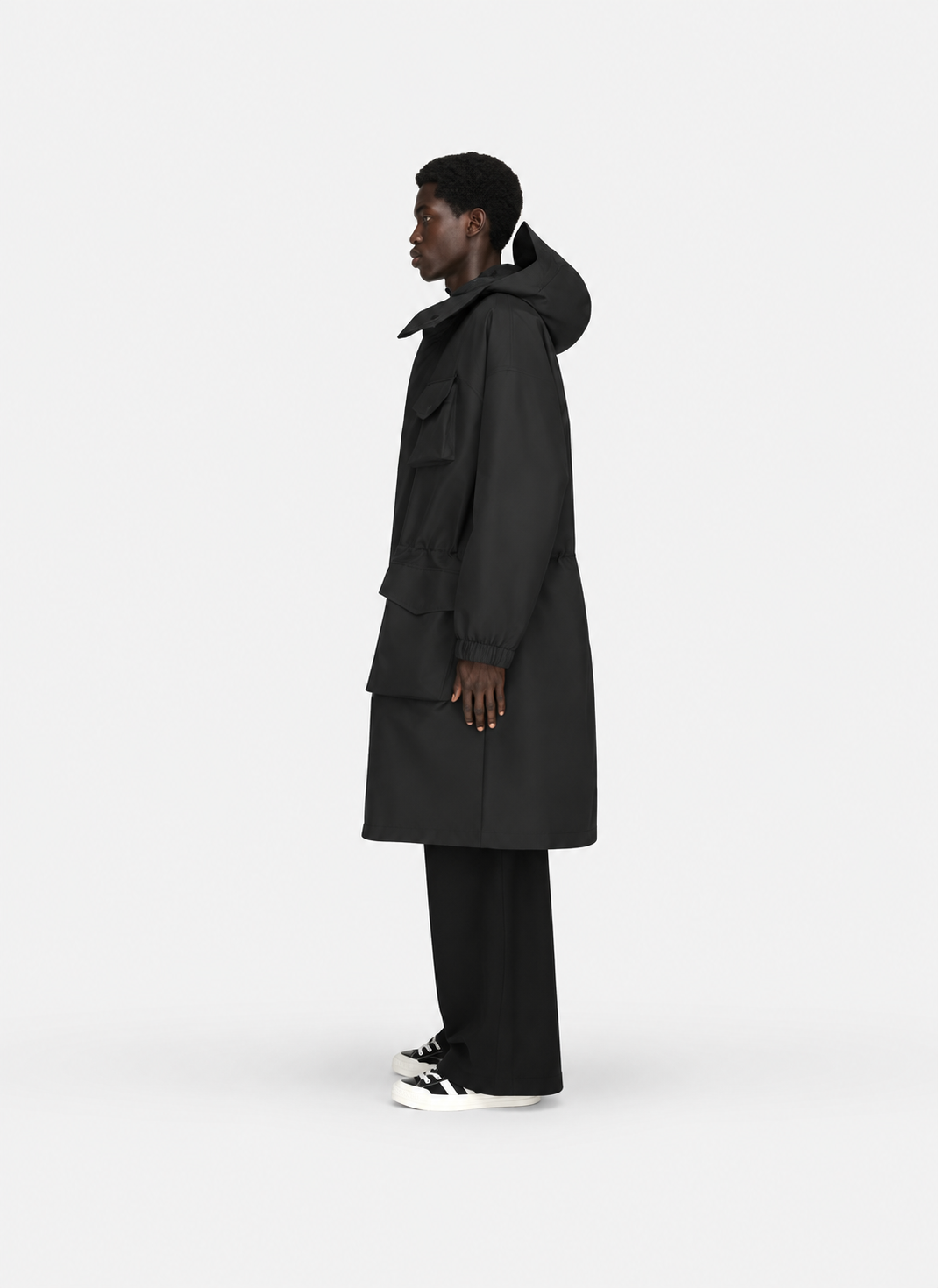 GTX Padded Hooded Black Coat- Hombre Amsterdam