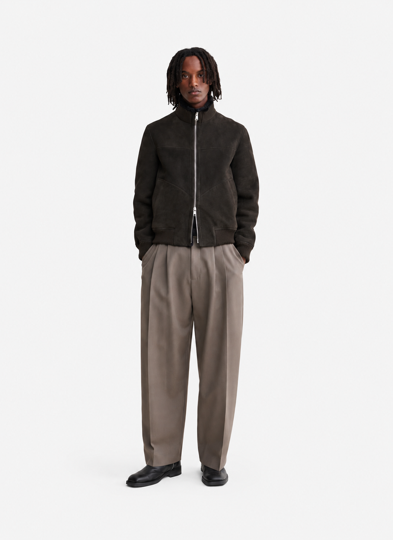 Shearling Bomber Jacket Iron Grey- Hombre Amsterdam