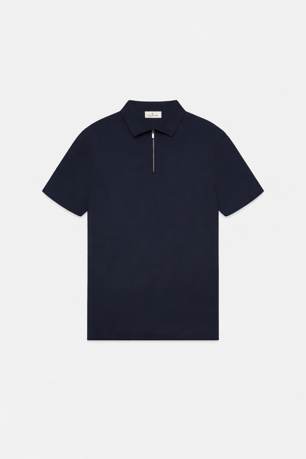 Supima Zip Collar Polo Navy- Hombre Amsterdam