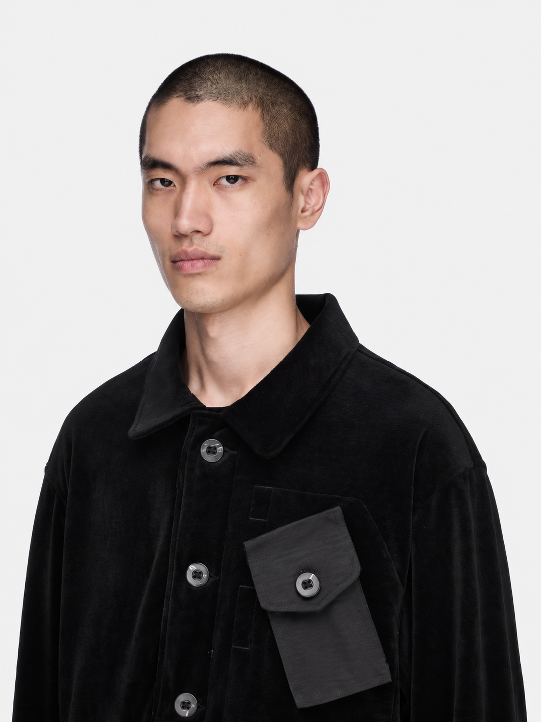 Velvet Corduroy Utility Blouson Jacket Black- Hombre Amsterdam